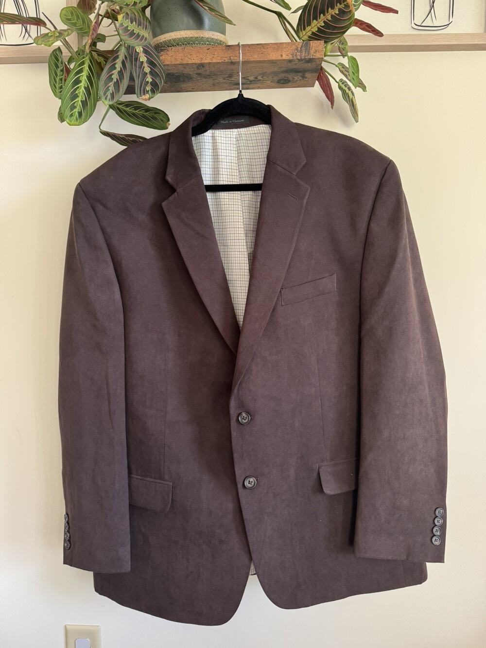 Lauren Ralph Lauren Mens 44R‎ Classic Fit Brown Faux Suede Sport Coat Blazer